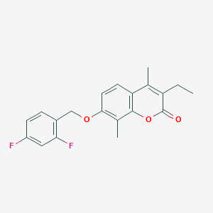 molecular formula C20H18F2O3 B5871453 7-[(2,4-difluorobenzyl)oxy]-3-ethyl-4,8-dimethyl-2H-chromen-2-one 