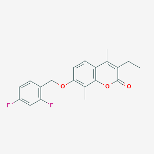 7-[(2,4-difluorobenzyl)oxy]-3-ethyl-4,8-dimethyl-2H-chromen-2-one