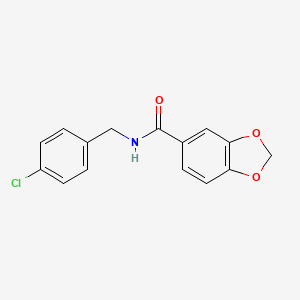 molecular formula C15H12ClNO3 B5871472 N-(4-chlorobenzyl)-1,3-benzodioxole-5-carboxamide 