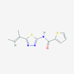 molecular formula C11H11N3OS2 B5871486 N-[5-(1-methyl-1-propen-1-yl)-1,3,4-thiadiazol-2-yl]-2-thiophenecarboxamide 