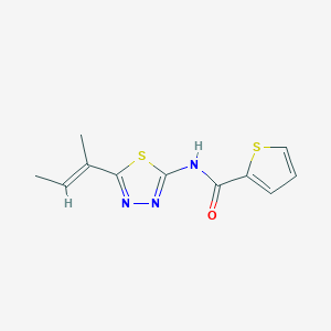 N-[5-[(E)-but-2-en-2-yl]-1,3,4-thiadiazol-2-yl]thiophene-2-carboxamide