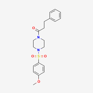 molecular formula C20H24N2O4S B5871488 1-[(4-methoxyphenyl)sulfonyl]-4-(3-phenylpropanoyl)piperazine 