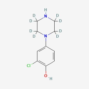 2-Chloro-4-piperazin-1-ylphenol-d8