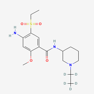 molecular formula C17H27N3O4S B587150 4-Amino-N-(1-ethyl-3-piperidinyl)-5-(ethylsulfonyl)-2-methoxybenzamide-d5 CAS No. 1794786-83-6