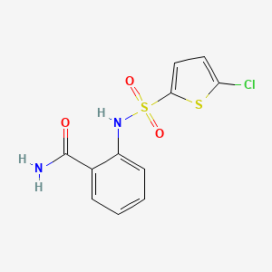 molecular formula C11H9ClN2O3S2 B5871509 2-{[(5-chloro-2-thienyl)sulfonyl]amino}benzamide 