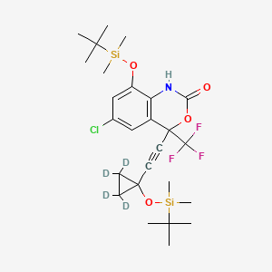 molecular formula C26H37ClF3NO4Si2 B587151 rac-8,14-Bis(tert-butyldimethylsilyloxy) Efavirenz-d4 CAS No. 1329840-70-1