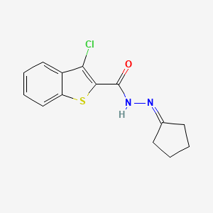 molecular formula C14H13ClN2OS B5871526 3-chloro-N'-cyclopentylidene-1-benzothiophene-2-carbohydrazide 