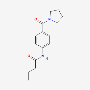 molecular formula C15H20N2O2 B5871539 N-[4-(1-pyrrolidinylcarbonyl)phenyl]butanamide 