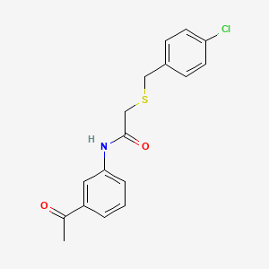 molecular formula C17H16ClNO2S B5871547 N-(3-acetylphenyl)-2-[(4-chlorobenzyl)thio]acetamide 