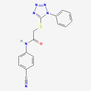 N-(4-cyanophenyl)-2-[(1-phenyl-1H-tetrazol-5-yl)thio]acetamide