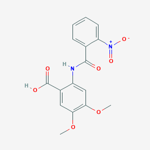 molecular formula C16H14N2O7 B5871565 4,5-dimethoxy-2-[(2-nitrobenzoyl)amino]benzoic acid 