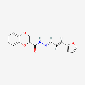molecular formula C16H14N2O4 B5871577 N'-[3-(2-furyl)-2-propen-1-ylidene]-2,3-dihydro-1,4-benzodioxine-2-carbohydrazide 