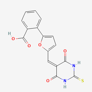 2-{5-[(4,6-dioxo-2-thioxotetrahydro-5(2H)-pyrimidinylidene)methyl]-2-furyl}benzoic acid