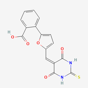 molecular formula C16H10N2O5S B5871633 2-{5-[(4,6-dioxo-2-thioxotetrahydro-5(2H)-pyrimidinylidene)methyl]-2-furyl}benzoic acid 