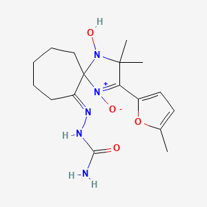 4-hydroxy-3,3-dimethyl-2-(5-methyl-2-furyl)-1,4-diazaspiro[4.6]undec-1-en-6-one semicarbazone 1-oxide