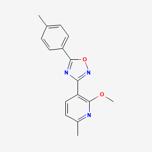 molecular formula C16H15N3O2 B5871686 2-methoxy-6-methyl-3-[5-(4-methylphenyl)-1,2,4-oxadiazol-3-yl]pyridine 