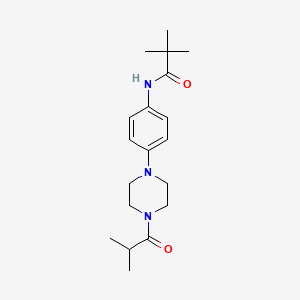 molecular formula C19H29N3O2 B5871714 N-[4-(4-isobutyryl-1-piperazinyl)phenyl]-2,2-dimethylpropanamide 