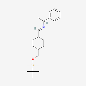 molecular formula C22H37NOSi B587172 Benzenemethanamine, N-[[4-[[[(1,1-dimethylethyl)dimethylsilyl]oxy]methyl]cyclohexyl]methylene]-alpha-methyl-, (alphaR)- CAS No. 1331642-55-7