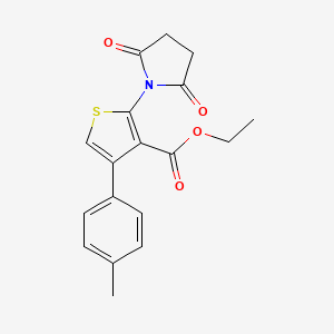 molecular formula C18H17NO4S B5871729 ethyl 2-(2,5-dioxo-1-pyrrolidinyl)-4-(4-methylphenyl)-3-thiophenecarboxylate 