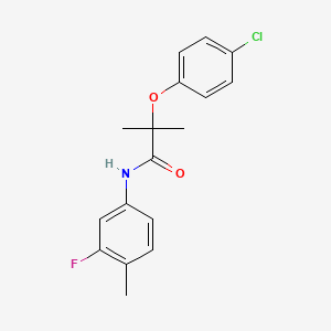 molecular formula C17H17ClFNO2 B5871776 2-(4-chlorophenoxy)-N-(3-fluoro-4-methylphenyl)-2-methylpropanamide 