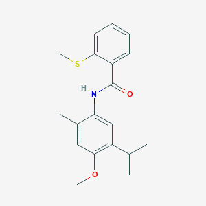 molecular formula C19H23NO2S B5871793 N-(5-isopropyl-4-methoxy-2-methylphenyl)-2-(methylthio)benzamide 