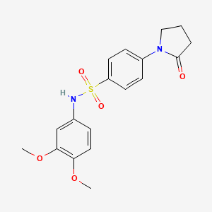 molecular formula C18H20N2O5S B5871834 N-(3,4-dimethoxyphenyl)-4-(2-oxo-1-pyrrolidinyl)benzenesulfonamide 