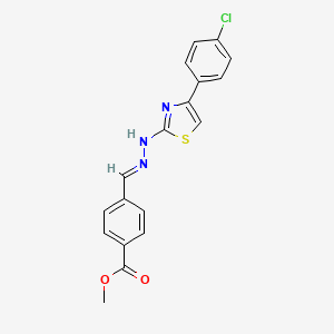 molecular formula C18H14ClN3O2S B5871847 methyl 4-{2-[4-(4-chlorophenyl)-1,3-thiazol-2-yl]carbonohydrazonoyl}benzoate 