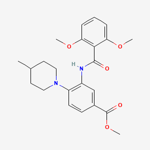 molecular formula C23H28N2O5 B5871863 methyl 3-[(2,6-dimethoxybenzoyl)amino]-4-(4-methylpiperidin-1-yl)benzoate 