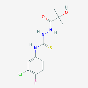 N-(3-chloro-4-fluorophenyl)-2-(2-hydroxy-2-methylpropanoyl)hydrazinecarbothioamide