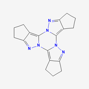 molecular formula C18H18N6 B5871940 2,3,7,8,12,13-hexahydro-1H,6H,11H-triscyclopenta[3,4]pyrazolo[1,5-a:1',5'-c:1'',5''-e][1,3,5]triazine 