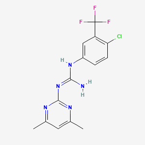 molecular formula C14H13ClF3N5 B5871955 N-[4-chloro-3-(trifluoromethyl)phenyl]-N'-(4,6-dimethyl-2-pyrimidinyl)guanidine 