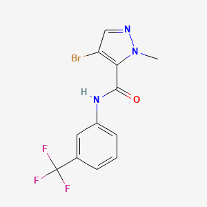 molecular formula C12H9BrF3N3O B5872021 4-bromo-1-methyl-N-[3-(trifluoromethyl)phenyl]-1H-pyrazole-5-carboxamide 