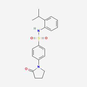 molecular formula C19H22N2O3S B5872061 N-(2-isopropylphenyl)-4-(2-oxo-1-pyrrolidinyl)benzenesulfonamide 