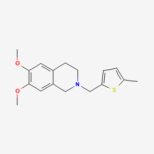 molecular formula C17H21NO2S B5872073 6,7-dimethoxy-2-[(5-methyl-2-thienyl)methyl]-1,2,3,4-tetrahydroisoquinoline 