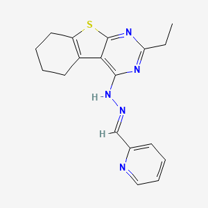 molecular formula C18H19N5S B5872109 2-pyridinecarbaldehyde (2-ethyl-5,6,7,8-tetrahydro[1]benzothieno[2,3-d]pyrimidin-4-yl)hydrazone 