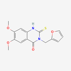 molecular formula C15H14N2O4S B5872119 3-(2-furylmethyl)-6,7-dimethoxy-2-thioxo-2,3-dihydro-4(1H)-quinazolinone 