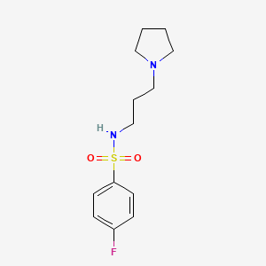 molecular formula C13H19FN2O2S B5872120 4-fluoro-N-[3-(1-pyrrolidinyl)propyl]benzenesulfonamide 
