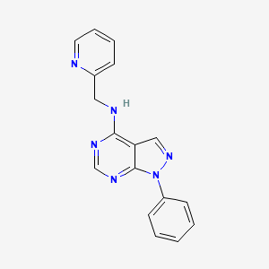 molecular formula C17H14N6 B5872135 1-phenyl-N-(2-pyridinylmethyl)-1H-pyrazolo[3,4-d]pyrimidin-4-amine 