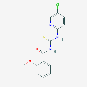 molecular formula C14H12ClN3O2S B5872240 N-{[(5-chloro-2-pyridinyl)amino]carbonothioyl}-2-methoxybenzamide 