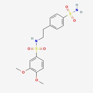 molecular formula C16H20N2O6S2 B5872269 N-{2-[4-(aminosulfonyl)phenyl]ethyl}-3,4-dimethoxybenzenesulfonamide 