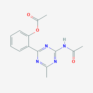 molecular formula C14H14N4O3 B5872281 2-[4-(acetylamino)-6-methyl-1,3,5-triazin-2-yl]phenyl acetate CAS No. 146998-65-4