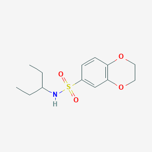 molecular formula C13H19NO4S B5872284 N-(1-ethylpropyl)-2,3-dihydro-1,4-benzodioxine-6-sulfonamide 
