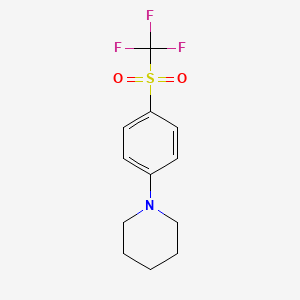 molecular formula C12H14F3NO2S B5872312 1-{4-[(trifluoromethyl)sulfonyl]phenyl}piperidine 