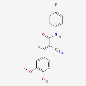 molecular formula C17H13FN2O3 B5872319 2-cyano-N-(4-fluorophenyl)-3-(4-hydroxy-3-methoxyphenyl)acrylamide 