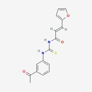 molecular formula C16H14N2O3S B5872355 N-{[(3-acetylphenyl)amino]carbonothioyl}-3-(2-furyl)acrylamide 