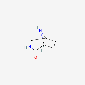 molecular formula C6H10N2O B587239 (1S)-3,8-diazabicyclo[3.2.1]octan-2-one CAS No. 143393-96-8