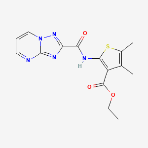 molecular formula C15H15N5O3S B5872405 ethyl 4,5-dimethyl-2-[([1,2,4]triazolo[1,5-a]pyrimidin-2-ylcarbonyl)amino]-3-thiophenecarboxylate 