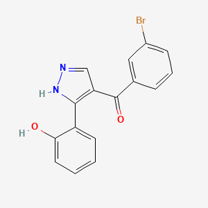 molecular formula C16H11BrN2O2 B5872439 (3-bromophenyl)[3-(2-hydroxyphenyl)-1H-pyrazol-4-yl]methanone 