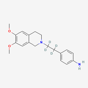 molecular formula C19H24N2O2 B587247 4-[2-(3,4-Dihydro-6,7-dimethoxy-2(1H)-isoquinolinyl)ethyl]benzenamine-d4 CAS No. 1794883-59-2
