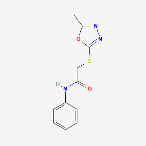 molecular formula C11H11N3O2S B5872485 2-[(5-methyl-1,3,4-oxadiazol-2-yl)thio]-N-phenylacetamide CAS No. 626213-94-3